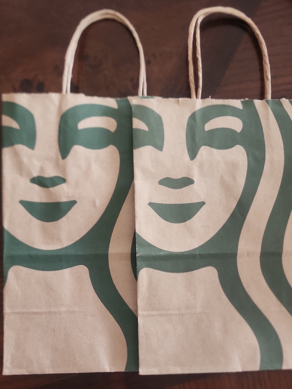 Starbucks Brown Paper Tote with Green Siren Print